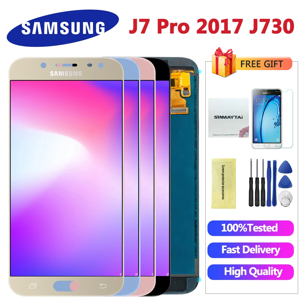 5,5 ''для samsung Galaxy J7 Pro J730 SM-J730F J730FM/DS J730F/DS J730GM/DS ЖК-дисплей кодирующий преобразователь сенсорного экрана в сборе