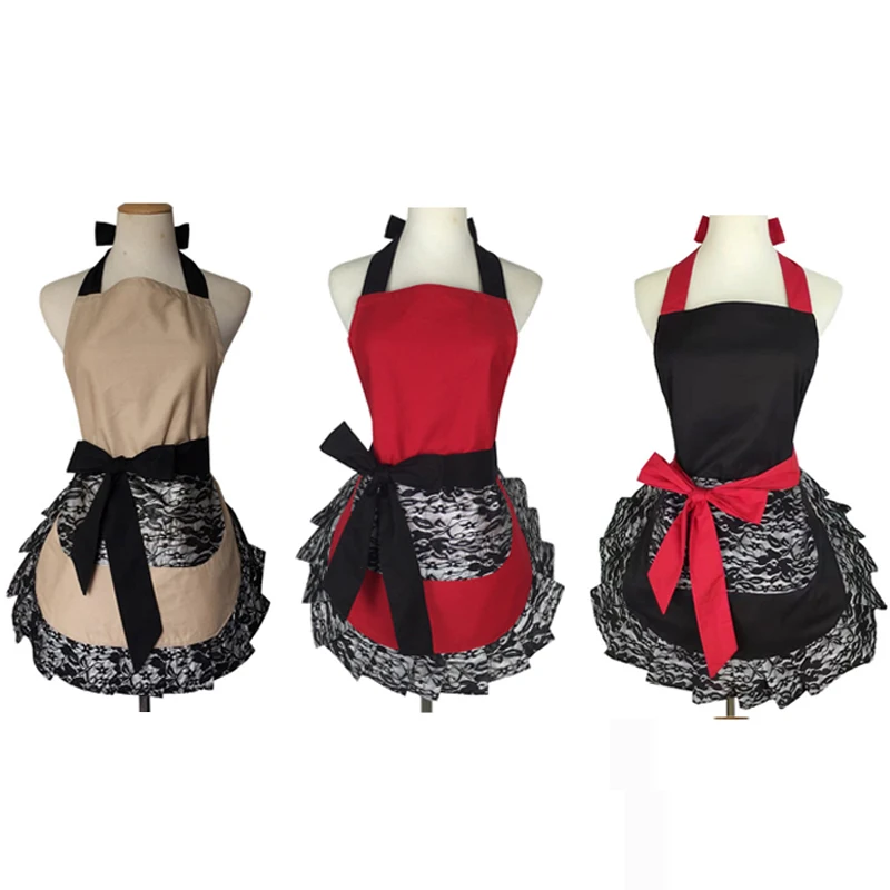 

Милый фартук, красивый кружевной кухонный фартук, маслостойкие фартуки для приготовления пищи для женщин и девочек