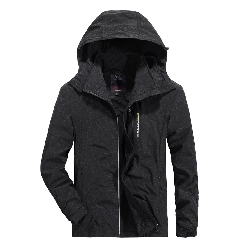 

Plus Size 7XL 8XL Summer Jackets Men Spring Hooded Ouerwear Breathable Elastic Thin Jackets with Multi Pockets Jaqueta Masculina