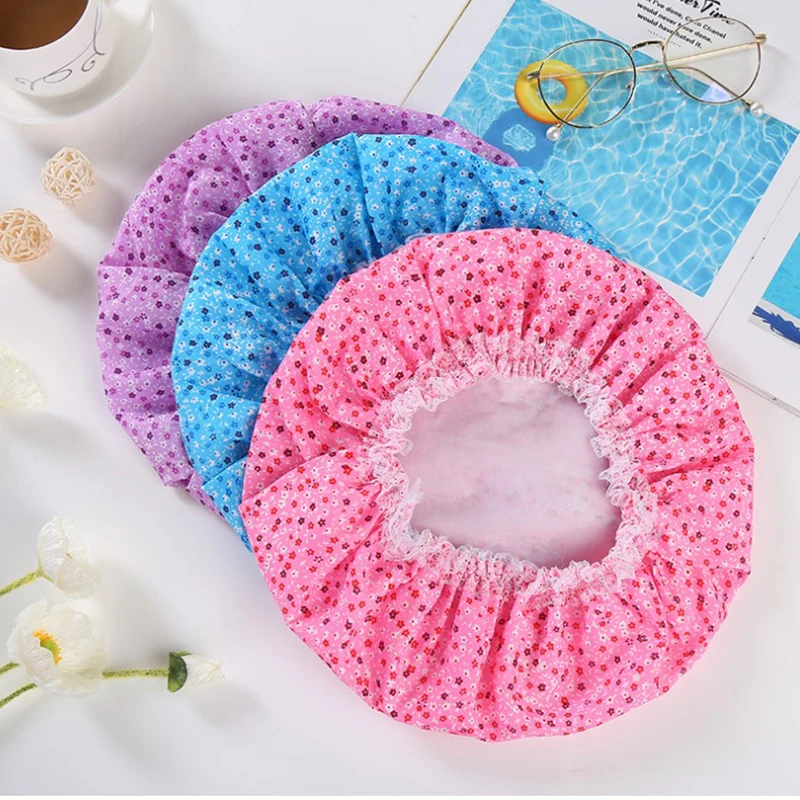 Новая многоразовая водонепроницаемая шапочка для душа эластичная Хлопковая