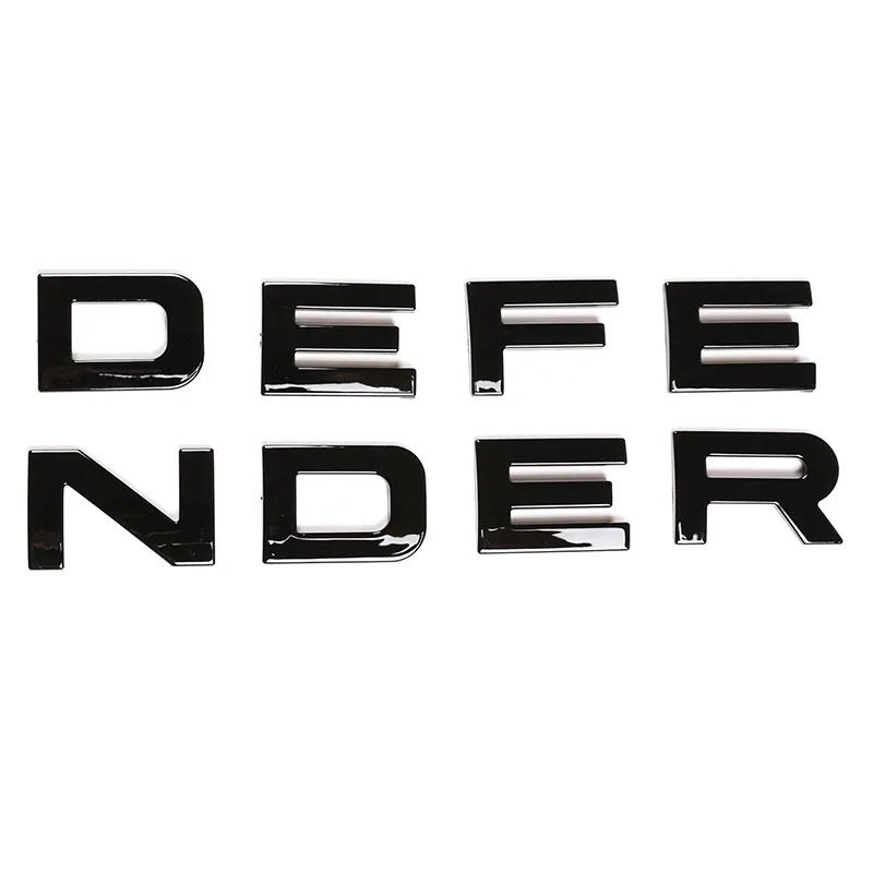 

For Land Rover Defender 110 130 14-23 For Defender 90 ABS Black Car Hood cover “DEFENDER” Logo Wordmark Stickers Car Accessories