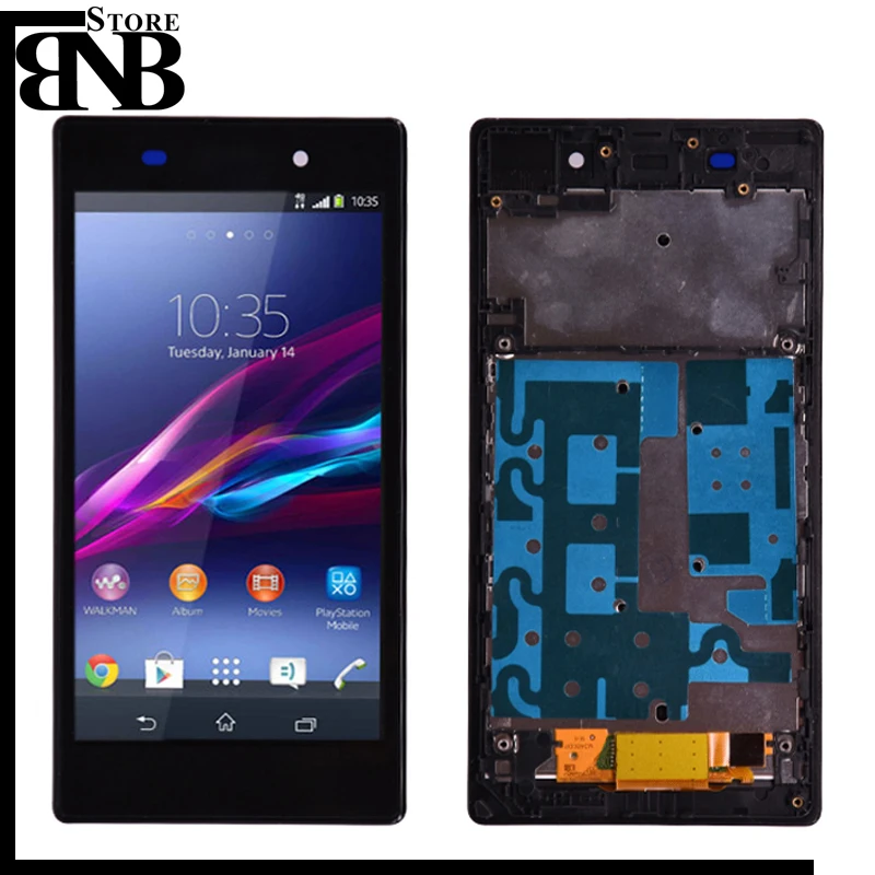 ЖК дисплей и дигитайзер сенсорного экрана в сборе для Sony Xperia Z1 L39H C6902 C6903 с рамкой