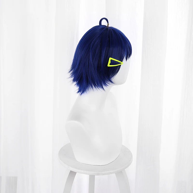 

LIANGMO Anime Short Wig Blue/Red/Black Turned Short Hair Cosplay Synthetic Heat-resistant Anime Wig
