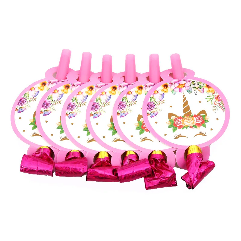 Blowout 6pcs Единорог День рождения украшения Дети розовый Радуга баннер Единорог тарелка воздушные шары салфетка обертка девочка с днем рождения Декор - Цвет: Blowout 6pcs