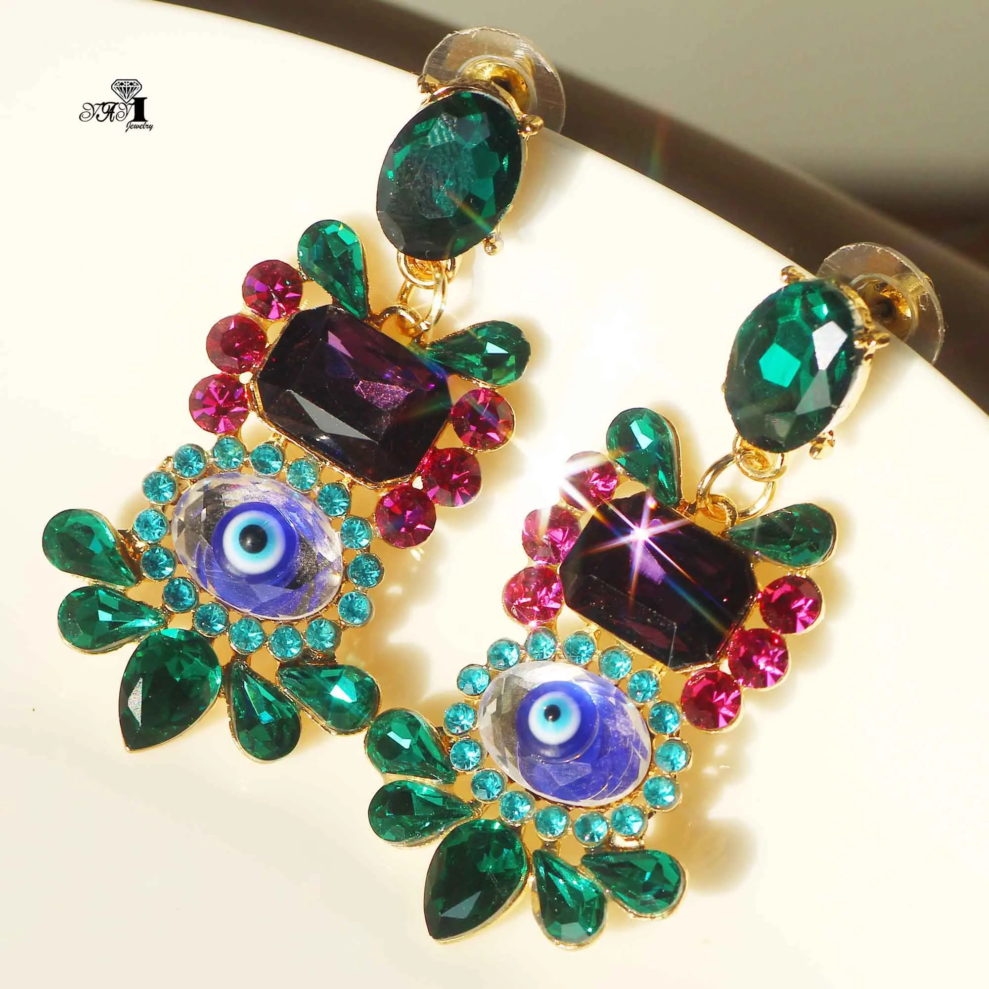 Ювелирные изделия YaYi модная разноцветная стекла жемчужные серьги с украшением в