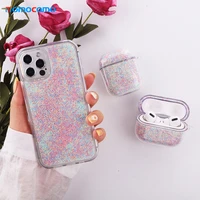 rainbow colorful candy quicksand phone case for apple iphone 11 12 pro max mini x xs xr 7 8 plus shell shockproof back cover