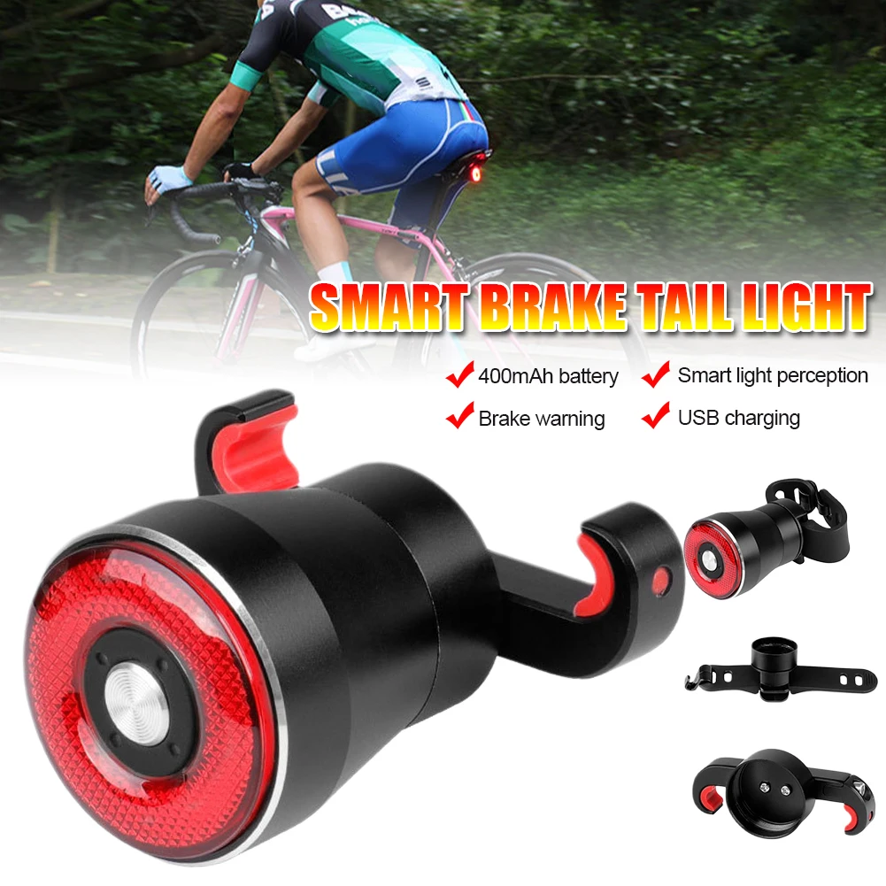 

Bicycle Taillight Smart Auto Brake Sensing Rear Light IPX6 Waterproof LED Charging Cycling Taillight Q5 Bike Rear Light