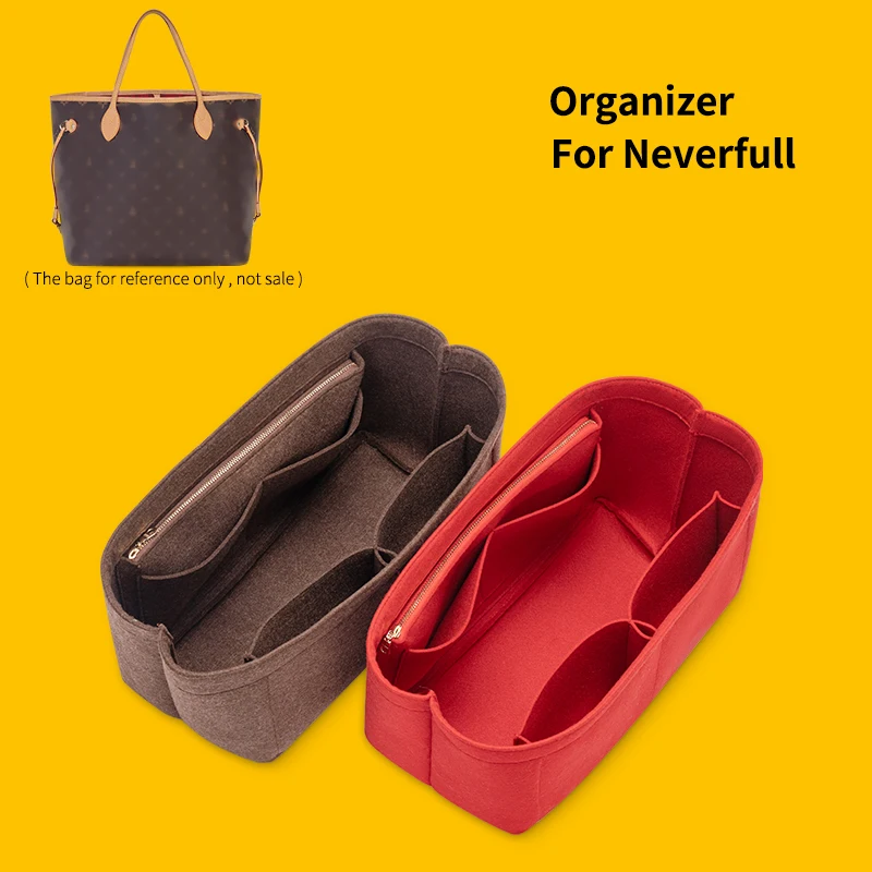1：1 For Neverfull MM GM High Quality Felt Purse Bag Organizer Insert with zipper Bag Tote Shaper