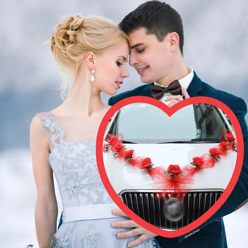 Искусственный цветок белой розы для свадьбы фатиновая лента с рукояткой