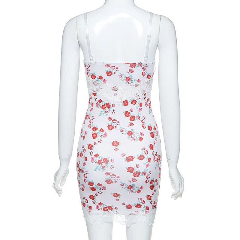 Женское летнее платье с цветочным принтом без рукавов на тонких