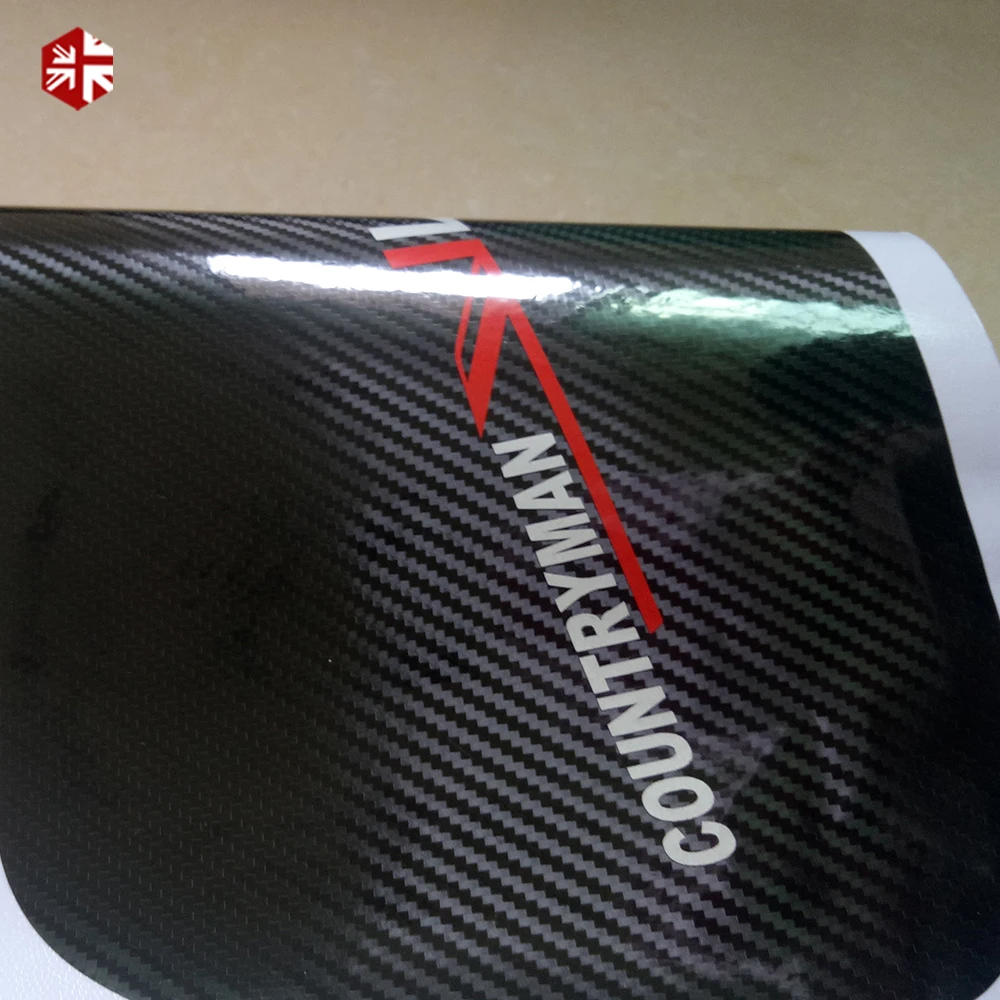 5D Carbon Fiber Vinyl Decal Unon Jack Decoration Car Fuel Tank Cap Sticker For Mini Cooper Countryman F60- Accessories