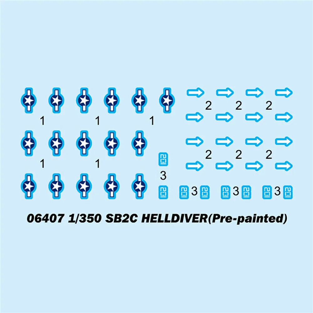 

For Trumpeter 06407 1/350 SB2C Helldiver Pre-painted Aircraft Set Semi-finished Model Set for Aircraft Carrier Accessories