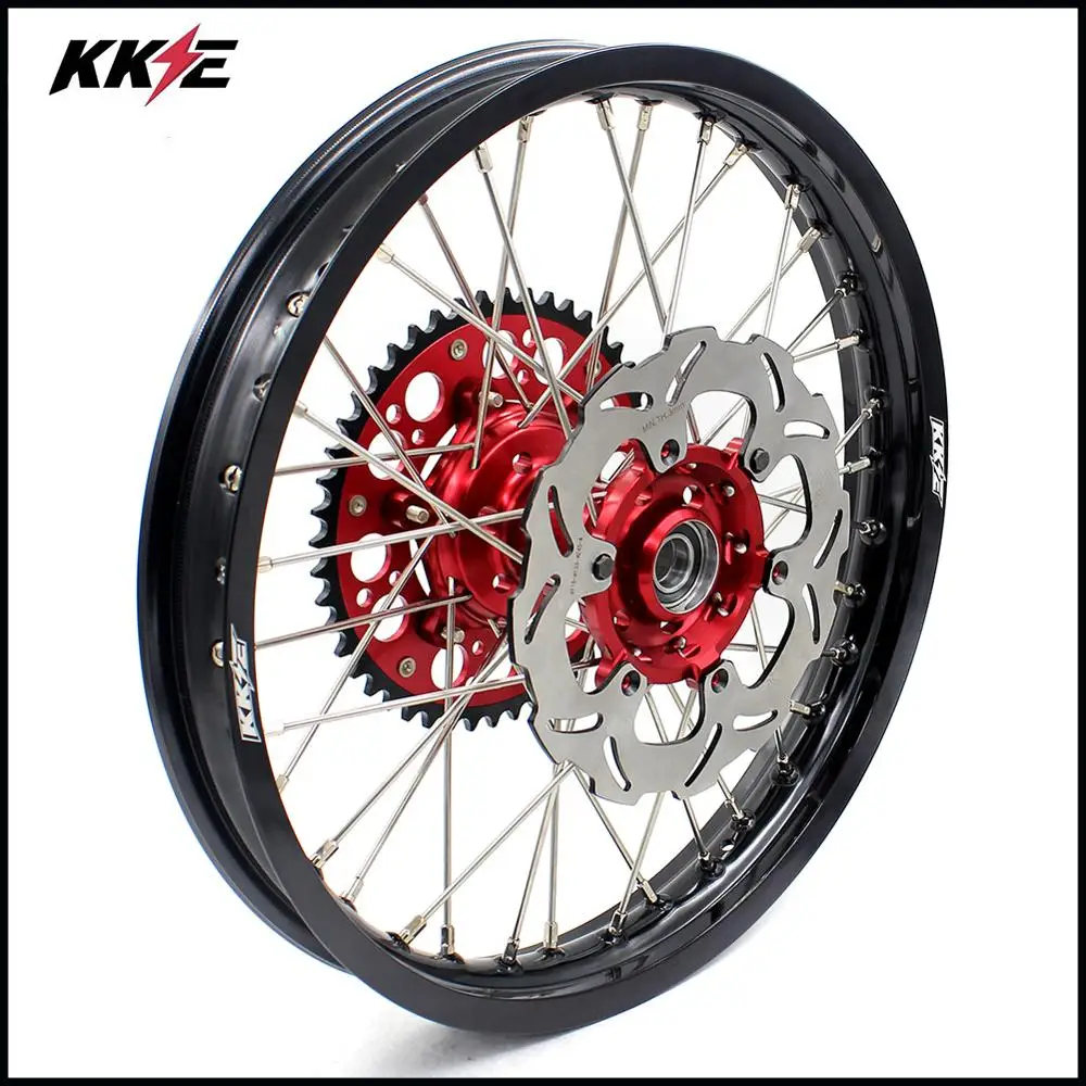 KKE 21/19 полный MX велосипед грязи колеса Набор для SUZUKI RMZ250 2007 2019 RMZ450 2005 красный