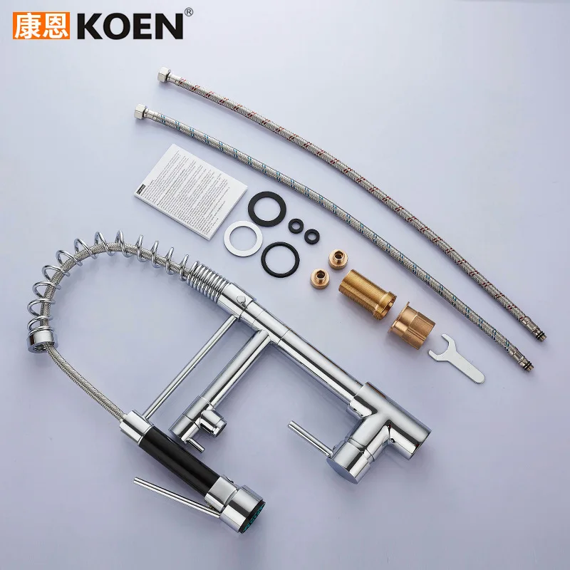 Горячая и холодная Смешанная вода функция Весна взять тянуть кухонный кран для