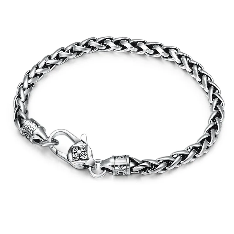 

New Couple Buddha Mantra Vajra Weave Rope Bracelets Bangle 100% 925 Sterling Silver colour Women Men friendship Bracelet Jewelry