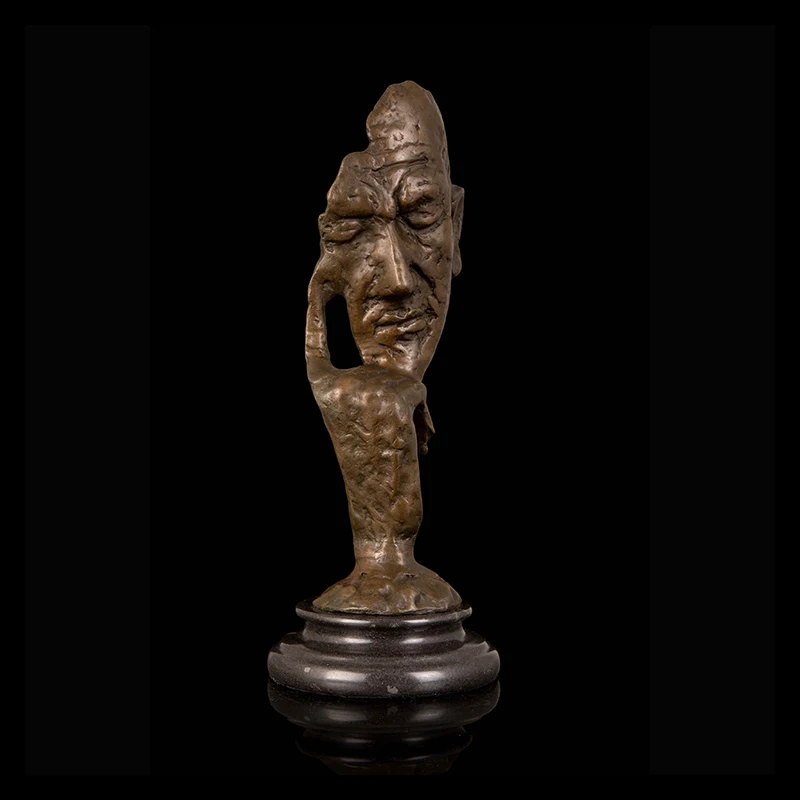 Crafts Sculpture Famous Rodin Bronze Art Decor Thinking Man Bust Statue for Collectible | Statues & Sculptures