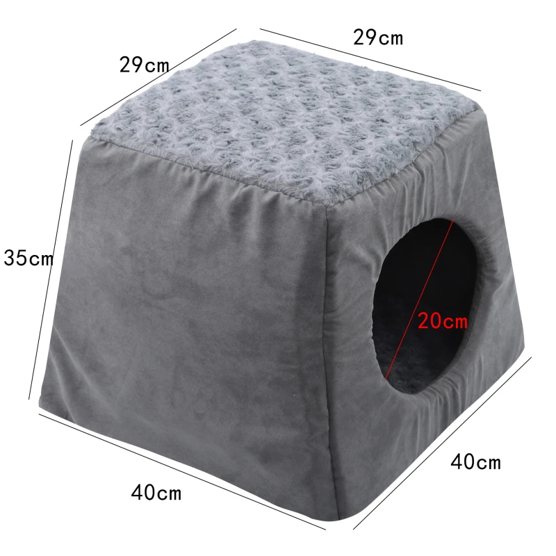 

Pet Dog House Winter Warm Soft Foldable Non-slip Bottom Cat Bed Tent Removable Washable Cats Nest Puppy Dogs Kennel