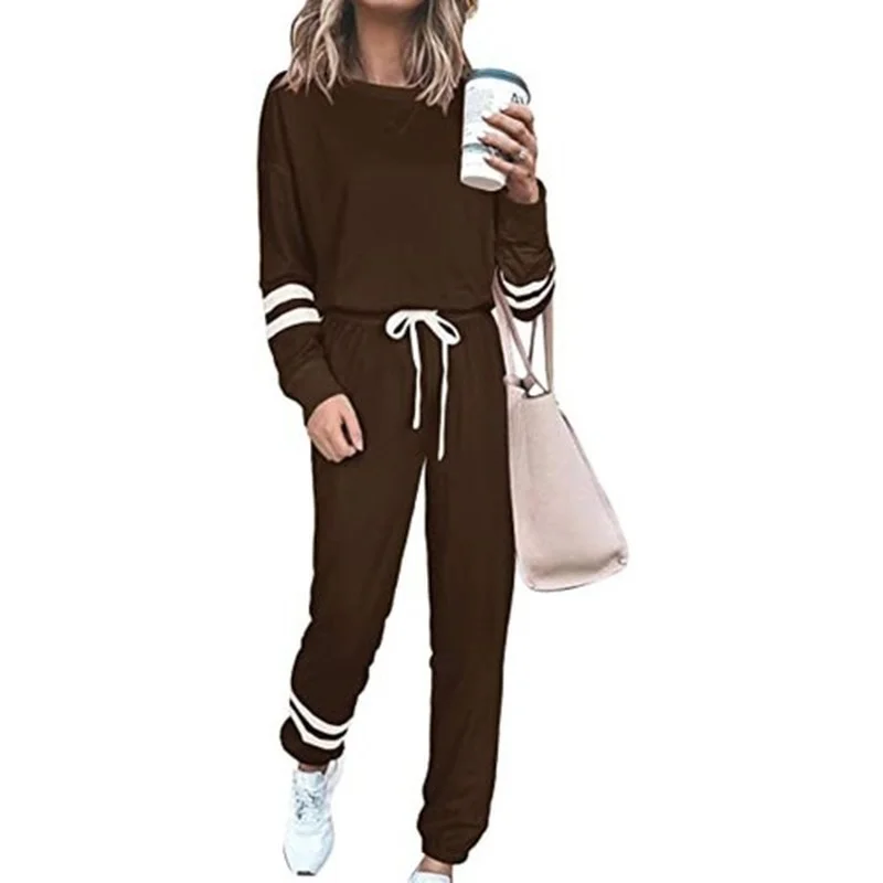 

2021 hot style s women's large size loose solid color long-sleeved casual ladies fashion suit