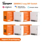 SONOFF ZBMINI Zigbee 3,0 2-полосный DIY ZB мини-переключатель умное управление через eWeLink ZBBridge требуется работа с Alexa Google Home