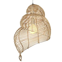 e27 pendant lights conch bamboo hanging lamps creative rattan lamp light fixture suspension luminaire modern home decoration