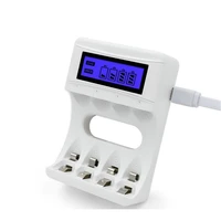 4 slots smart intelligent battery charger fast charge for aa aaa nicd nimh rechargeable batteries lcd display