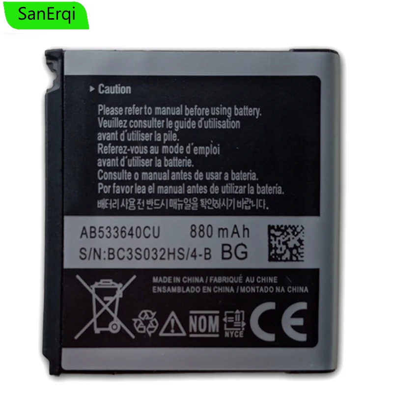 Аккумулятор для телефона SAMSUNG AB533640CC AB533640CU 880 мАч Samsung S6888 S3710 S3600C GT S3600i S3930C