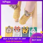 5 паралот; Детские носки; Прямая поставка; Удобные дышащие хлопковые мягкие однотонные носки с принтом для новорожденных мальчиков и девочек 0-24 месяцев