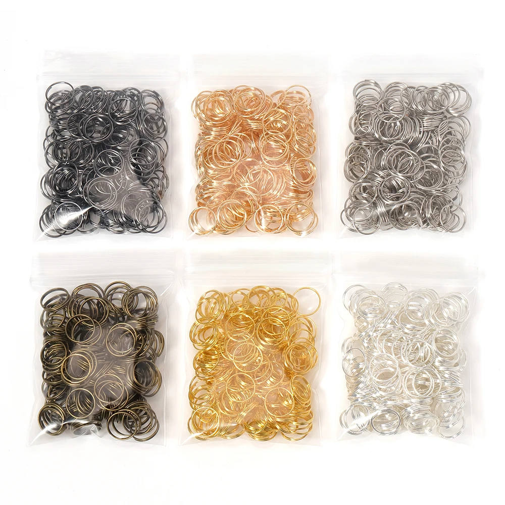 

200pcs Key Holder Open Jump Rings Split Rings Double Loops Circle 5-14mm Keychain Ring Connectors for Jewelry Making Wholesale