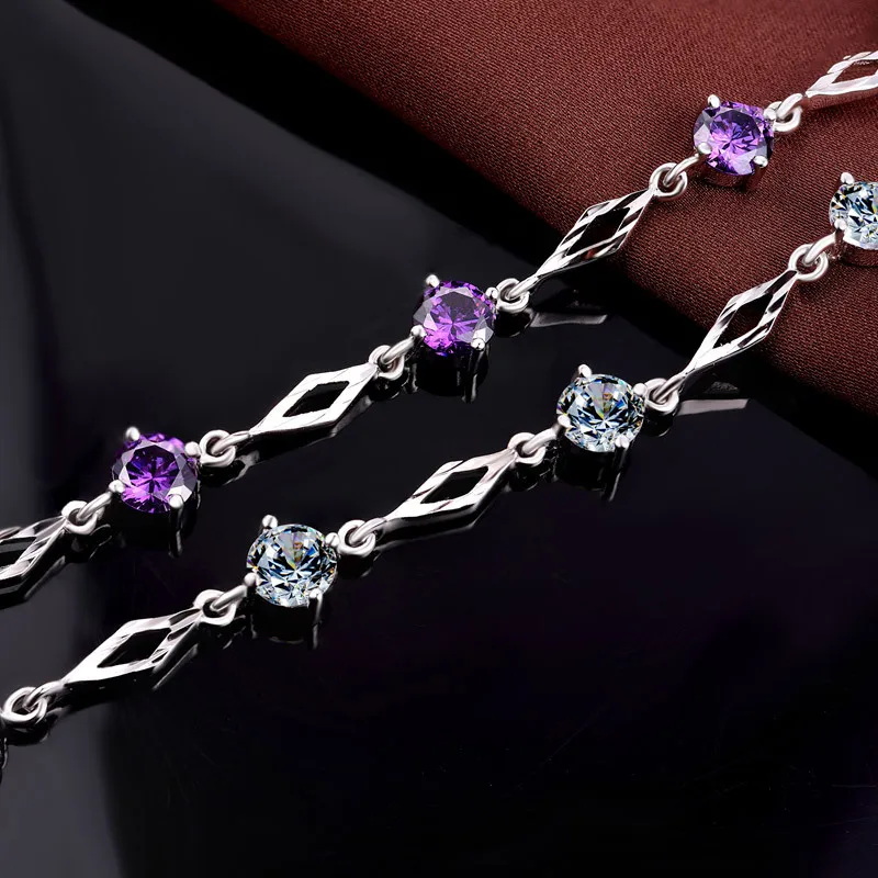 

Source factory accessories Korean version simple 925 pure silver bracelet with zircon for women