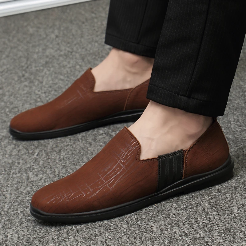 Туфли-оксфорды мужские из натуральной кожи роскошные лоферы без застежки