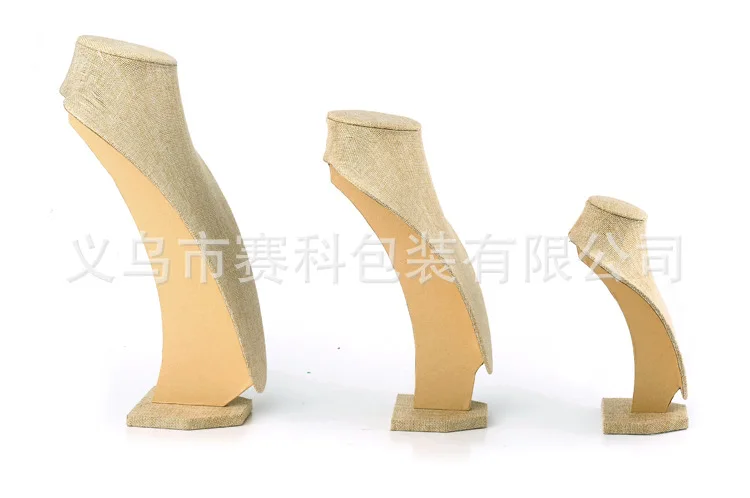 Linen Portrait Jewelry Display Necklace Display Rack Stand Holder Jewelry Mannequin Bust Pendant Necklace Window Display