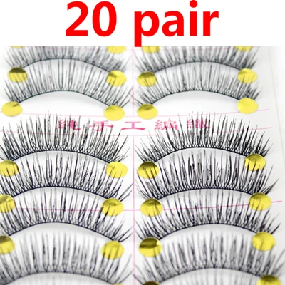20pair style 9 10 пар накладных ресниц натуральный хлопок стебель ресницы длинные черные Накладные ресницы макияж объем ресниц Накладные ресницы Поддельные ресницы - Цвет: 20pair style 9
