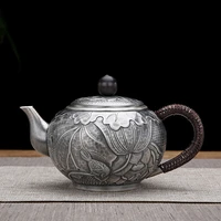large capacity silver teapot pure manual teapot pure silver 999 household 400ml with filter