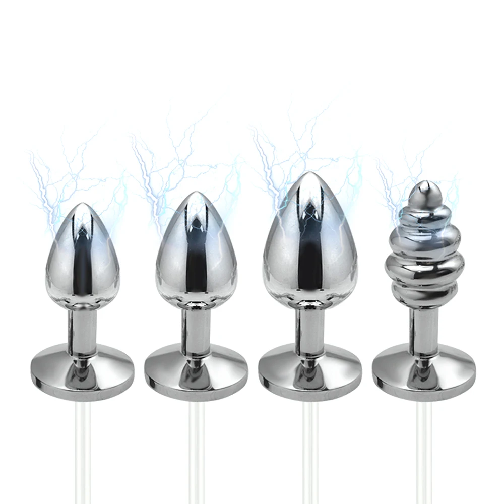 Metal Electric shock thread anal butt plug sex toys Electrical Stimulation G spot Medical Themed Toys electro Prostate Massager | Красота и
