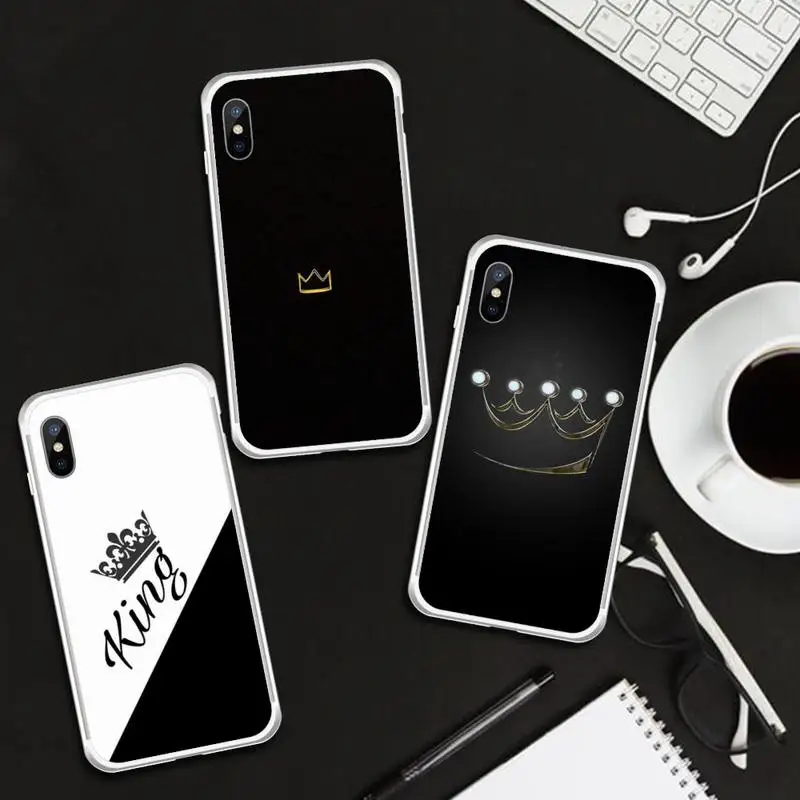 

Crown king princess cool cute logo Phone Case Transparent for iPhone 6 7 8 11 12 s mini pro X XS XR MAX Plus cover funda shell