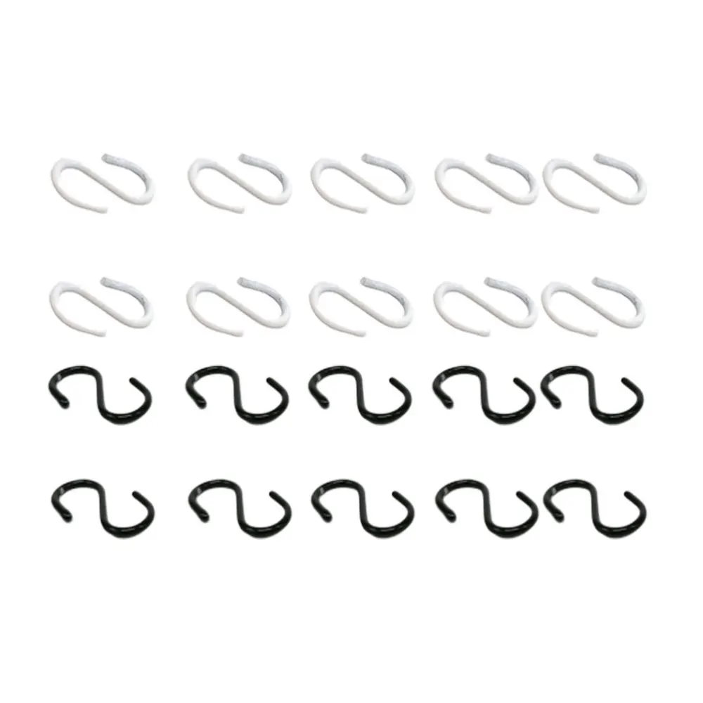 

2 Set/20 Pcs Alloy Hanging Hook Decorations Small Shape Hook Portable Hanger Ornament Doll House Loyout Props Supplies (Black,