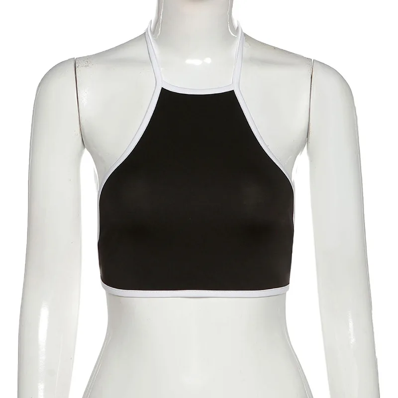 

Y2k Club Party Sexy Halter Backless Tank Tops For Womens Casual Streetwear 2021 Summer Female Crop Top Solid Corset Camisole