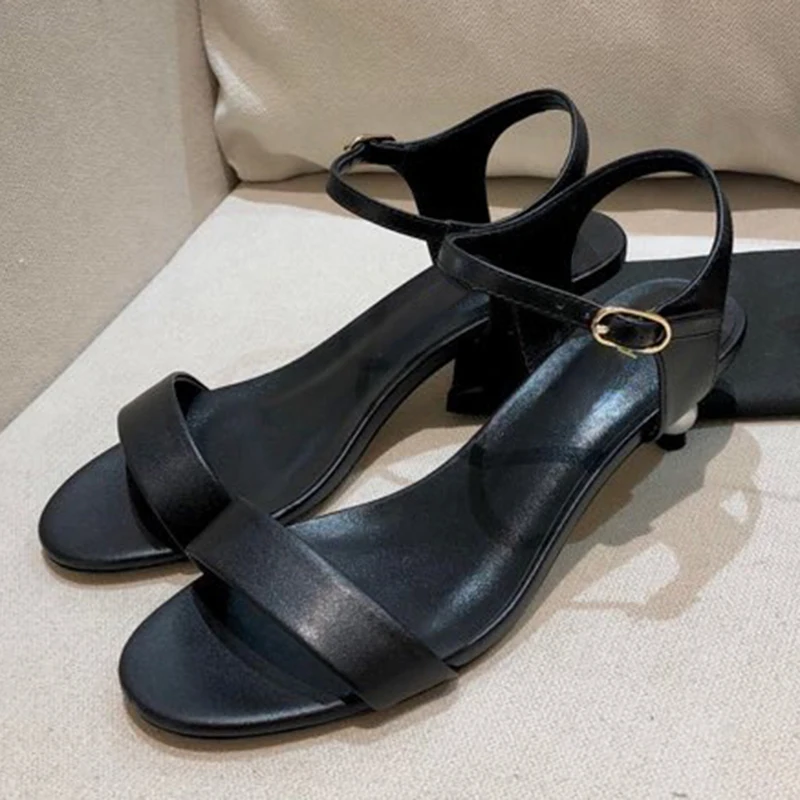 

Prowow Women's Sandals 2021 Fashion Leather Pearl Heel Female Clip on Shoes Outdoor Luxury Ladies Sandal