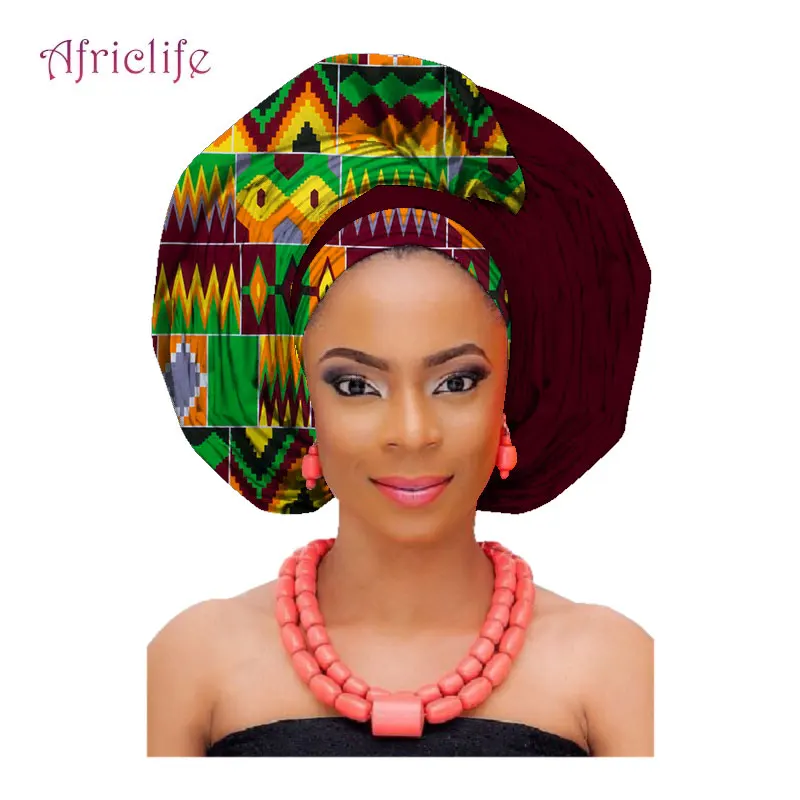Два цвета лоскутный шарф шали для женщин африканская повязка на голову