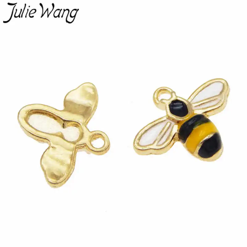 Julie Wang 4 шт. эмалированная пчела Шарм медовый сплав золотой тон ожерелье браслет