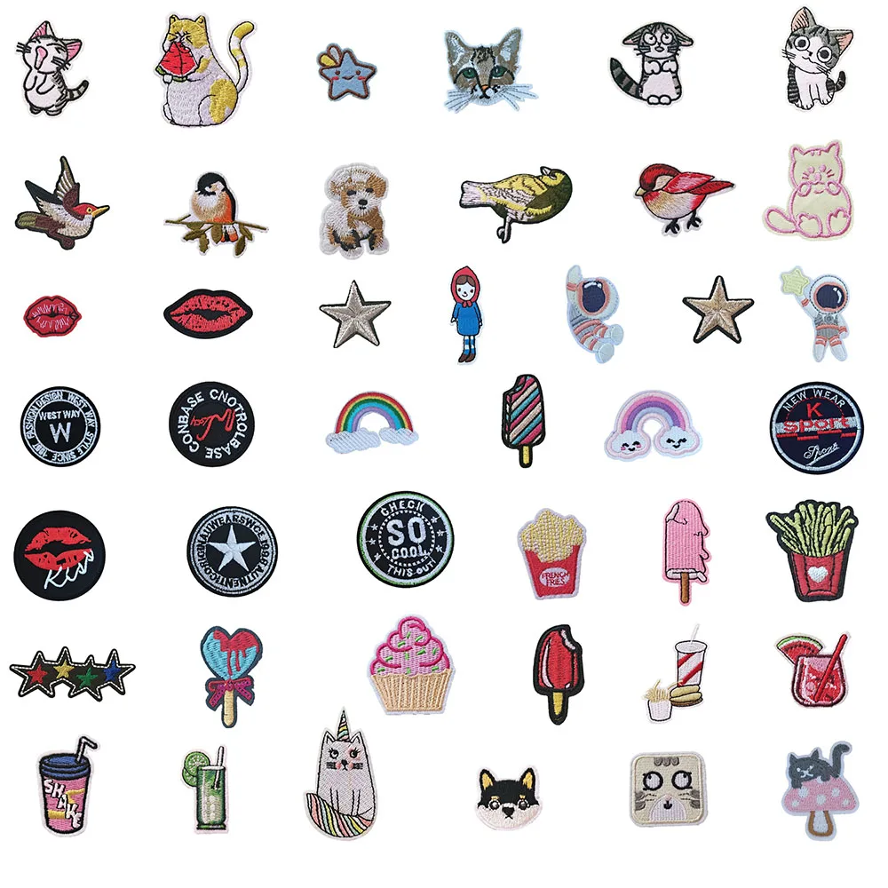 

Ice cream children self-adhesive badge embroidery jeans jacket DIY clothing craft supplies material accessories 1PCS for sale