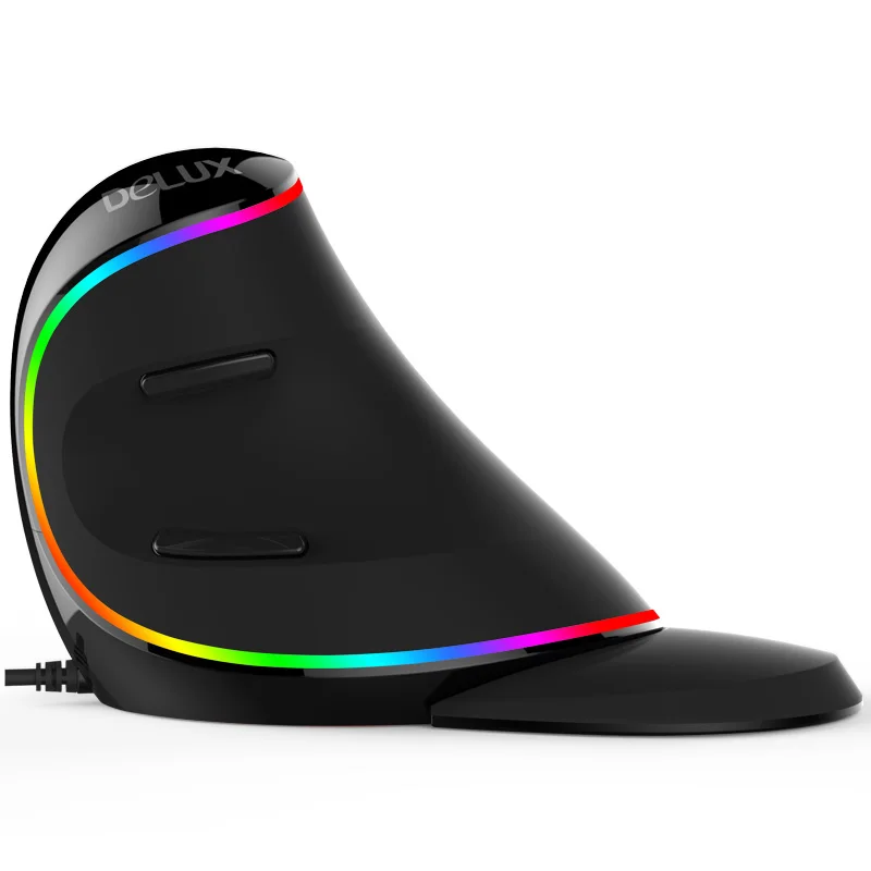 Вертикальная мышь Delux M618Plus RGB эргономичная Мышь 6 кнопок 4000 Точек на дюйм