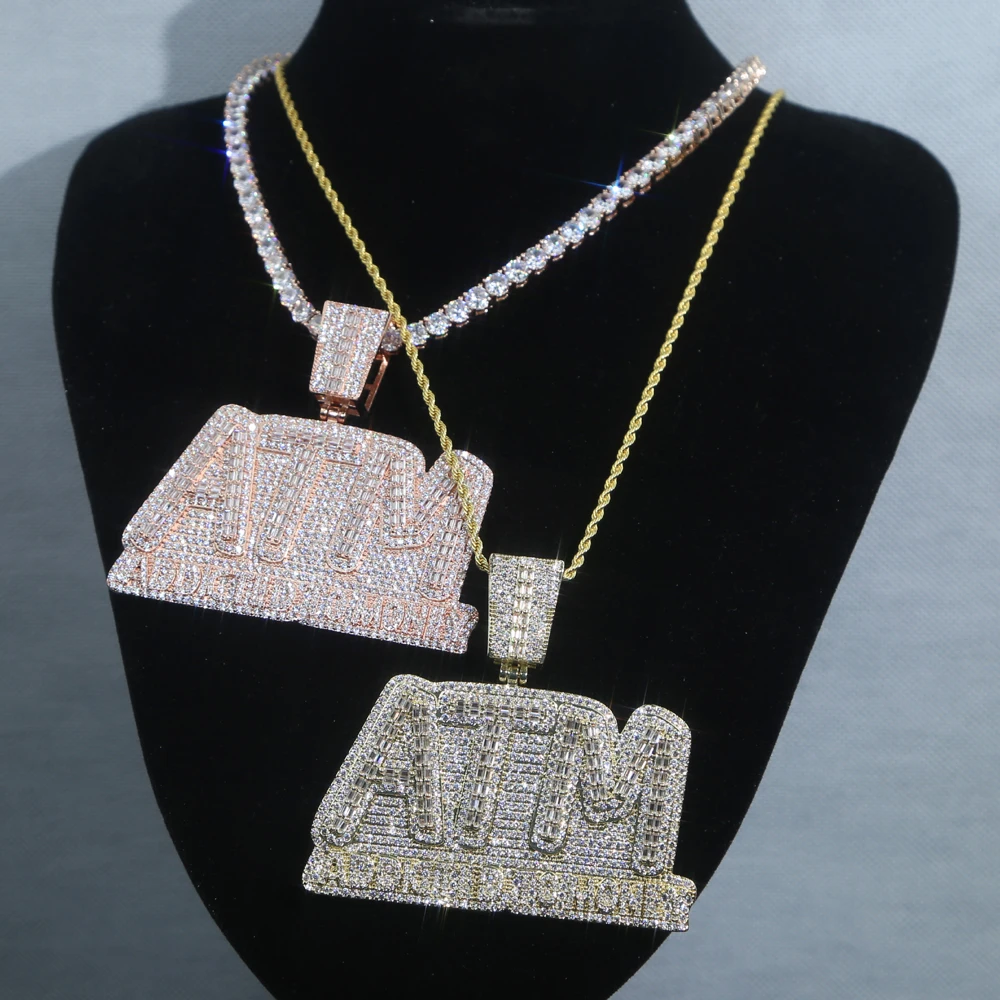Новые сверкающие мужские ожерелья-Банкоматы украшенные драгоценными камнями