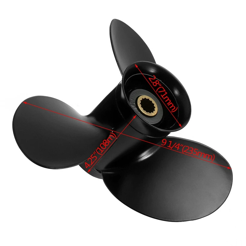 

NEW-9.25 x 10 Aluminum Alloy Outboard Boat Propeller for Mercury 9.9-20HP 48-897752A11