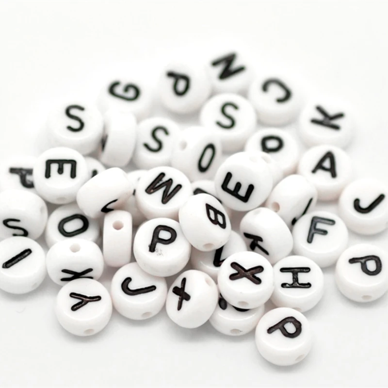 

DoreenBeads белые и черные случайно Смешанные Буквы Алфавита Плоские Круглые акриловые бусины для изготовления ювелирных изделий своими руками ...