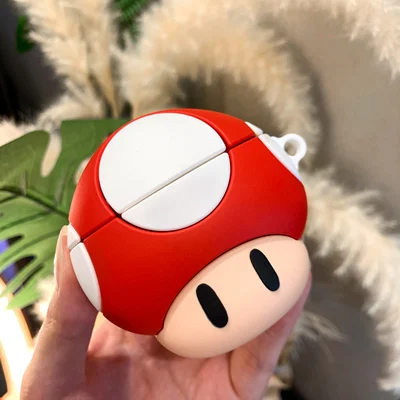 Темно-серый 3D силиконовый чехол с рисунком Супер Марио Bros для air pods 1 2, чехол для наушников Apple Airpods, силиконовый чехол s Funda - Цвет: Темно-серый