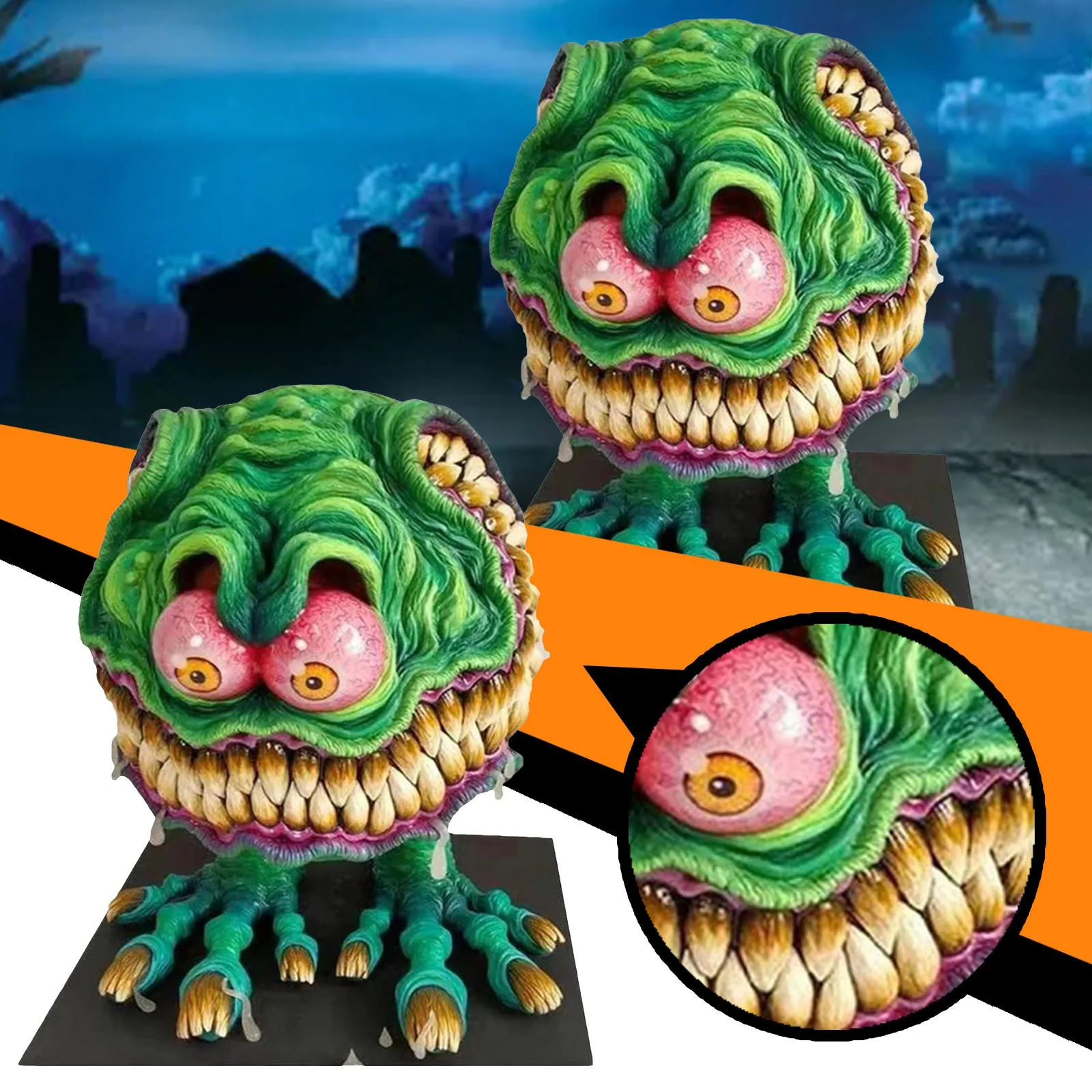 

Статуэтка из смолы с большим ртом зла, статуэтка ручной работы, вечерние эллоуин, сделай сам, декоративная статуэтка, скульптуры ужасов, Пря...