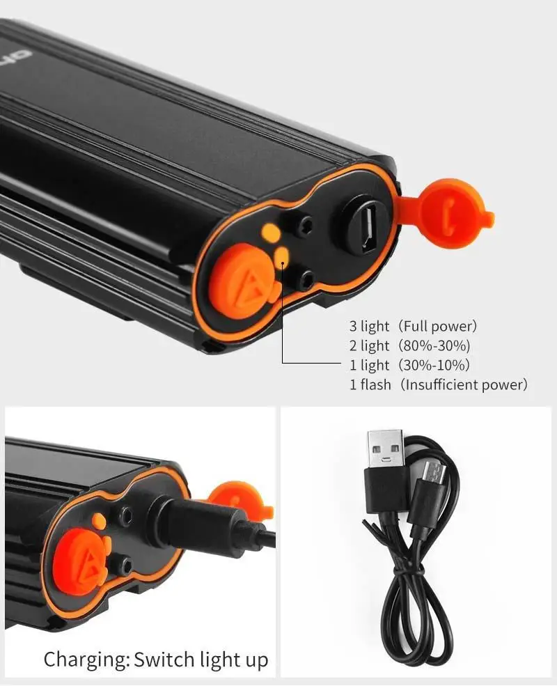 Велосипедный передний светильник GYIO 2400 лм светодиодный T6 с 2