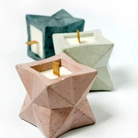 geometric shape candle cup mold concrete planter molds cement concrete candle vessel molds diy wax candle holder molds