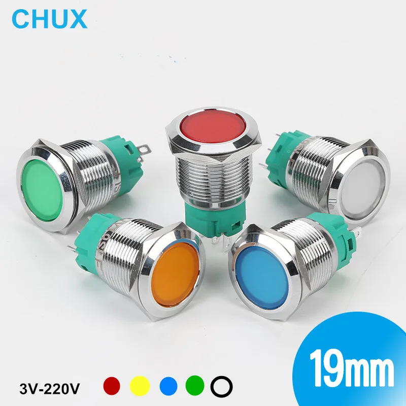 

Metal Push-button Switch 19mm Self-locking Momentary 3v 6V 12V 24V 48V 110V 220v Waterproof Led Switch